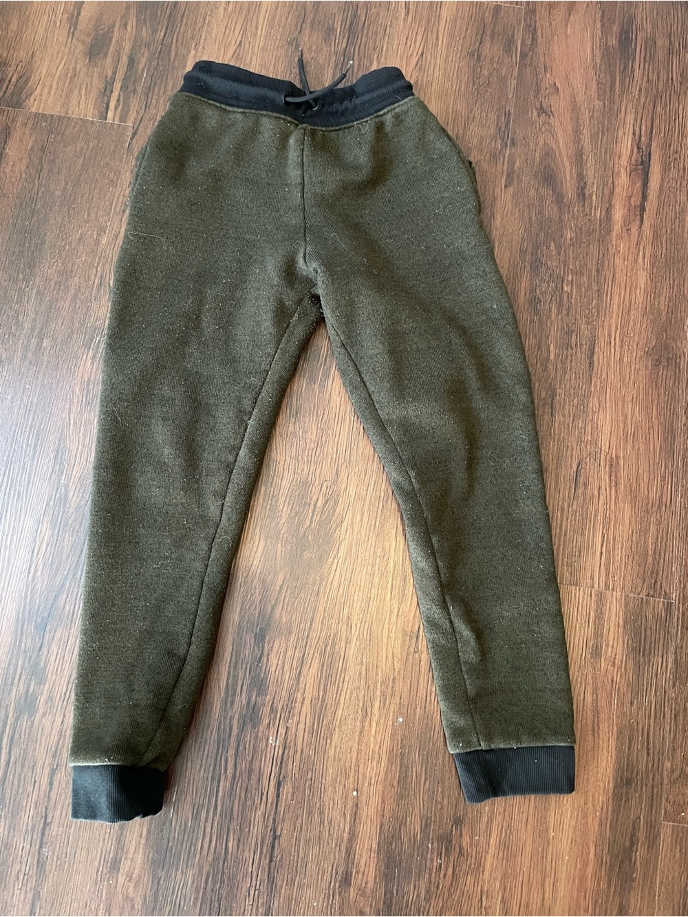 Kids Olive Green Fleece Jogger Pants -
